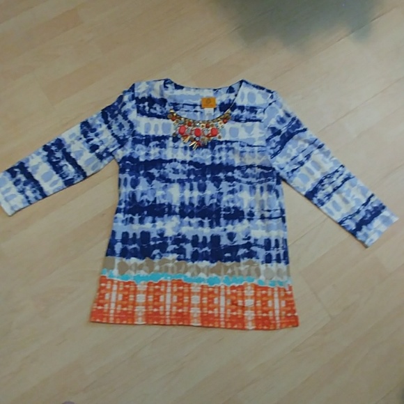 Ruby Rd. Beaded Ombre Striped Tunic - Picture 6 of 7